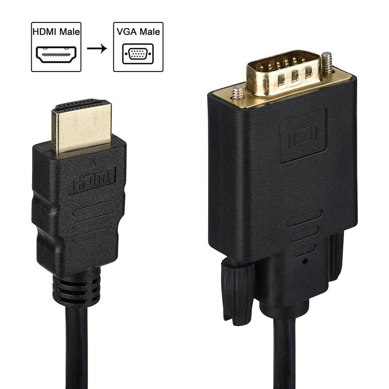 Wonlyus HDMI to VGA Cable Gold-plated 1080P HDMI Male to VGA Male Active Video Adapter Converter Cord (3 Feet/1 Meter) - Image 4